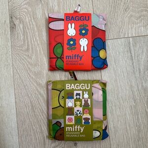 (2) BAGGU Miffy Recycled Nylon Standard Tote Bags - NWT Miffy x Baggu